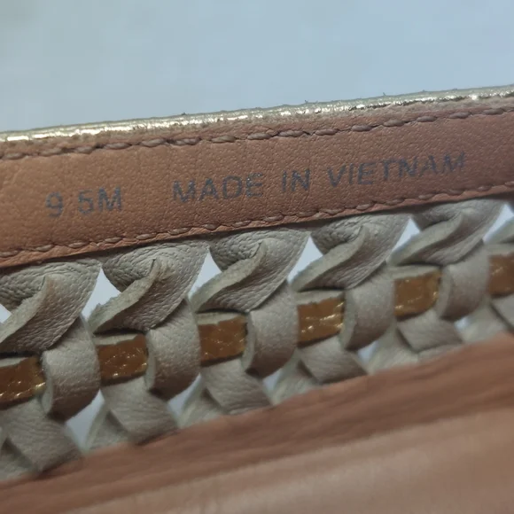 Tory Burch Huarache 2 Slip-On Sneakers Shoes Woven Golden Womens Size 9.5M - Picture 13 of 16